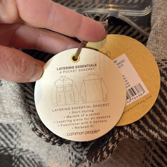 Common People Oliver 4 Pocket Plaid Shacket for Men. Size Large. New With Tag. - Picture 7 of 11